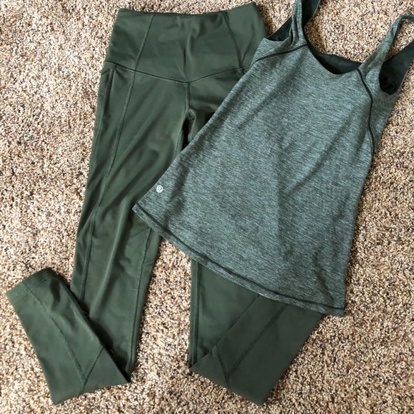 lululemon athletica Other - Lululemon olive tank and VS olive leggings
